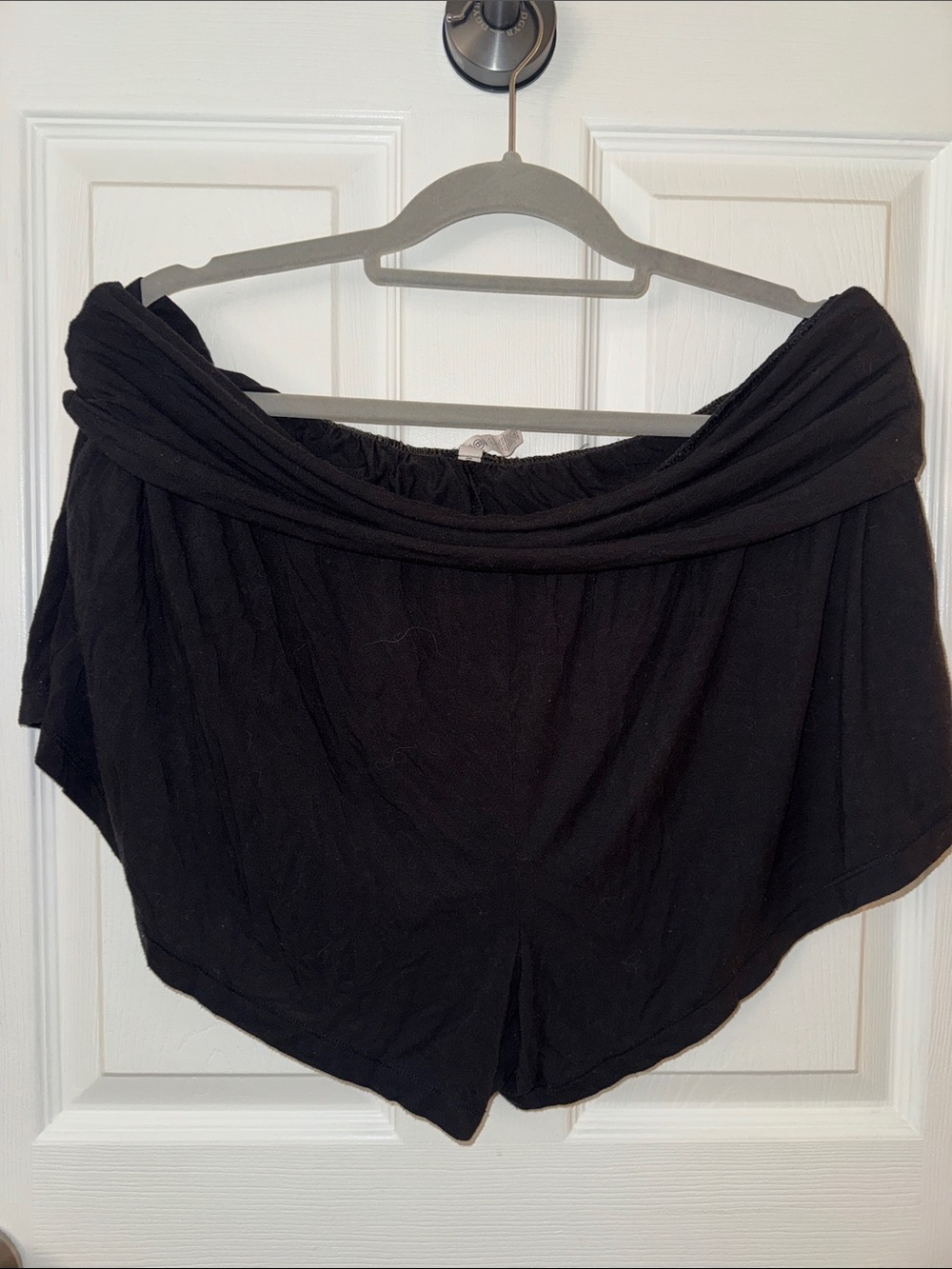 Athleta Black fold over bamboo material Athletic Lounge Shorts